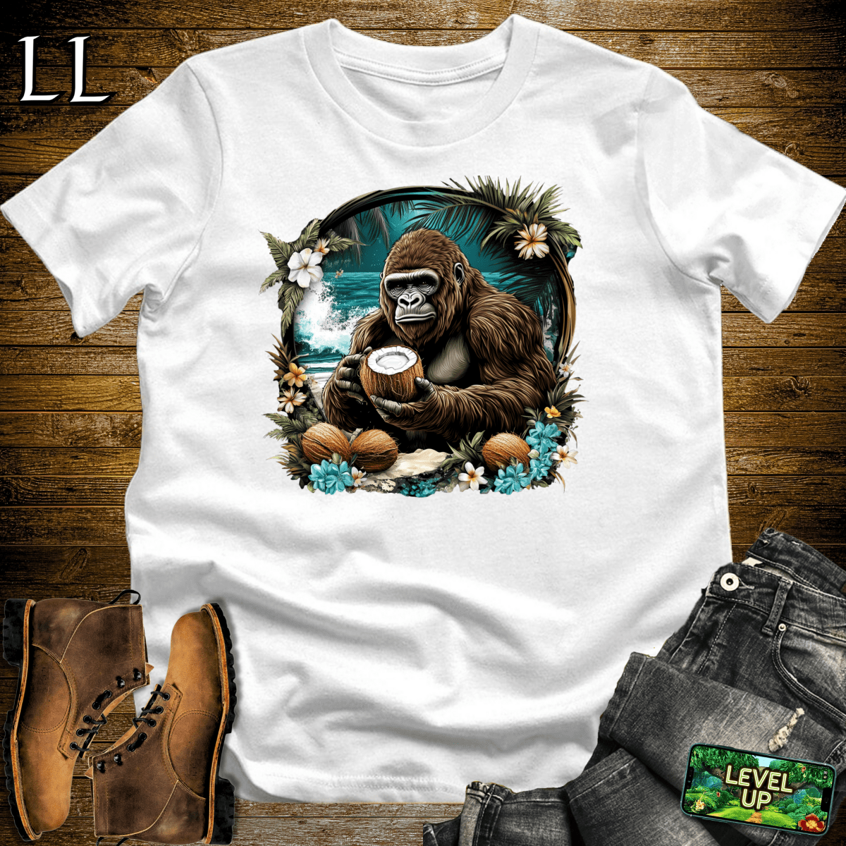 Coconut Gorilla Softstyle Tee - White - LegacyLayers