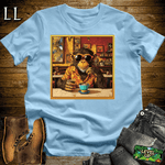 Coffee Shop Gorilla Light Blue | Coffee Lover Gorilla Tee