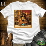 Coffee Shop Gorilla White | Coffee Lover Gorilla Tee