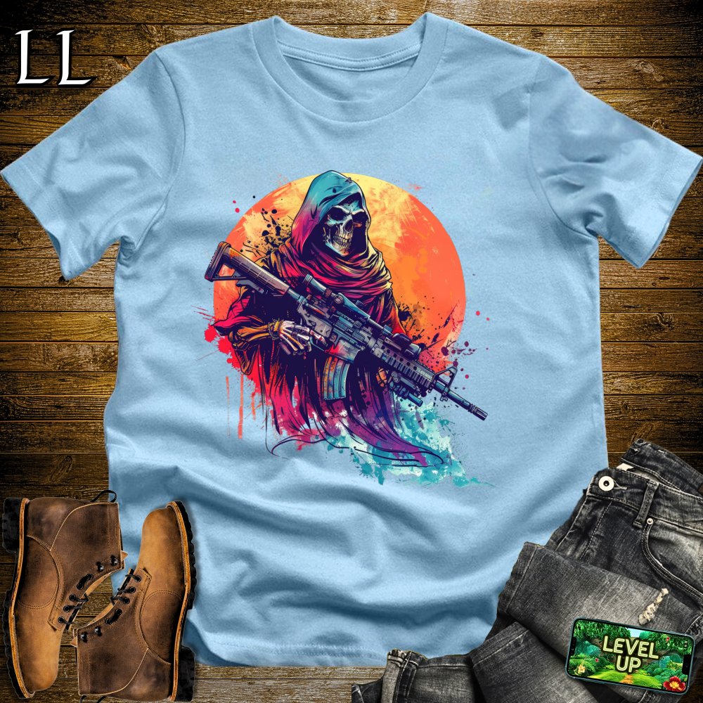 Color Camo Grim Reaper Softstyle Tee - Light Blue - LegacyLayers