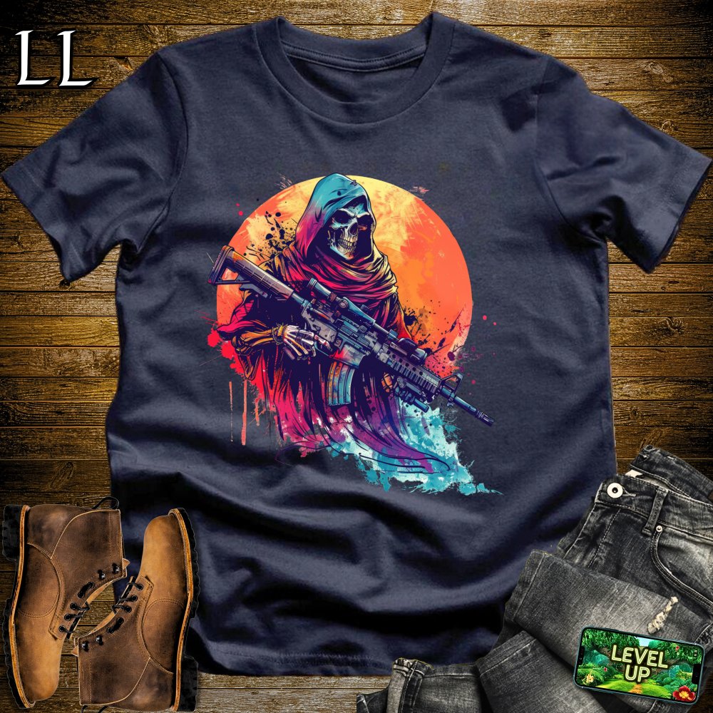 Color Camo Grim Reaper Softstyle Tee - Navy - LegacyLayers