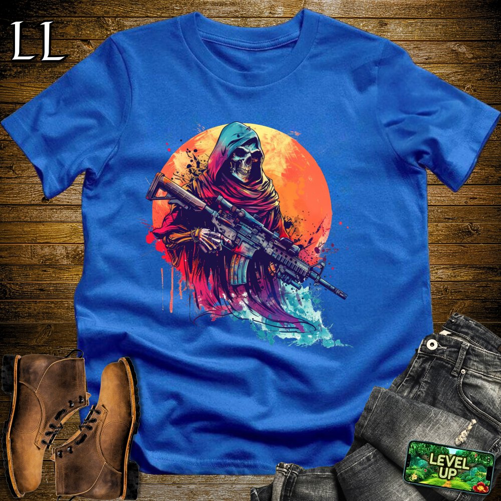 Color Camo Grim Reaper Softstyle Tee - Royal - LegacyLayers