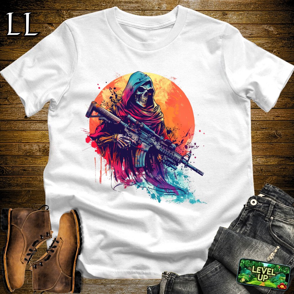 Color Camo Grim Reaper Softstyle Tee - White - LegacyLayers