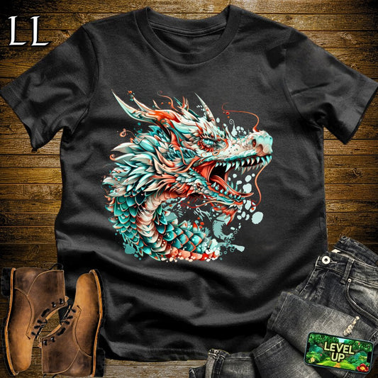 Colorburst Dragon Softstyle Tee - Black - LegacyLayers