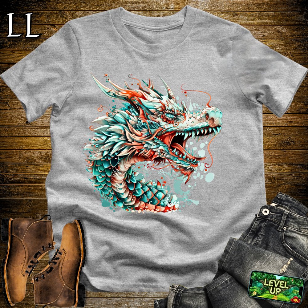 Colorburst Dragon Softstyle Tee - Sport Grey - LegacyLayers