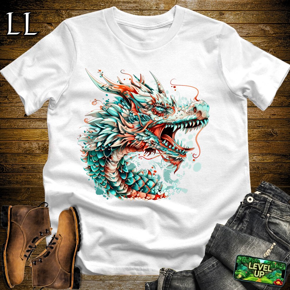 Colorburst Dragon Softstyle Tee - White - LegacyLayers