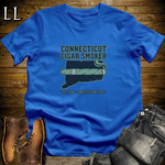 Connecticut Cigar Smoker T-Shirt Royal Blue | Shade Wrapper State Cigar Shirt