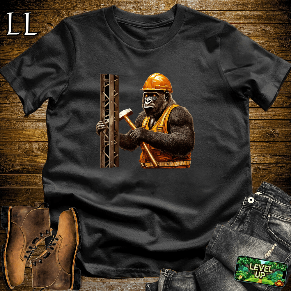 Construction Worker Gorilla Black | Funny Work Shirt