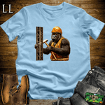 Construction Worker Gorilla Light Blue | Funny Work Shirt
