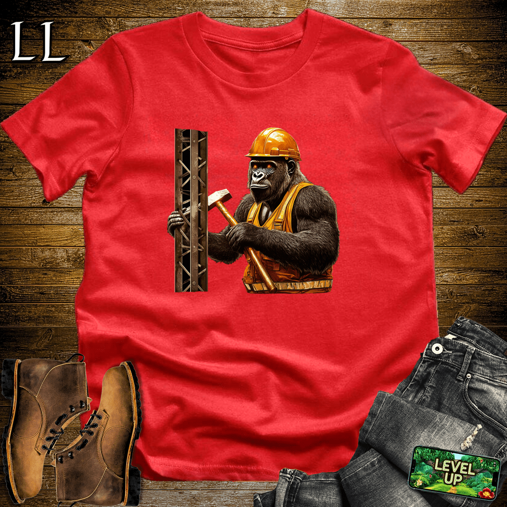 Construction Worker Gorilla Red | Funny Work Shirt