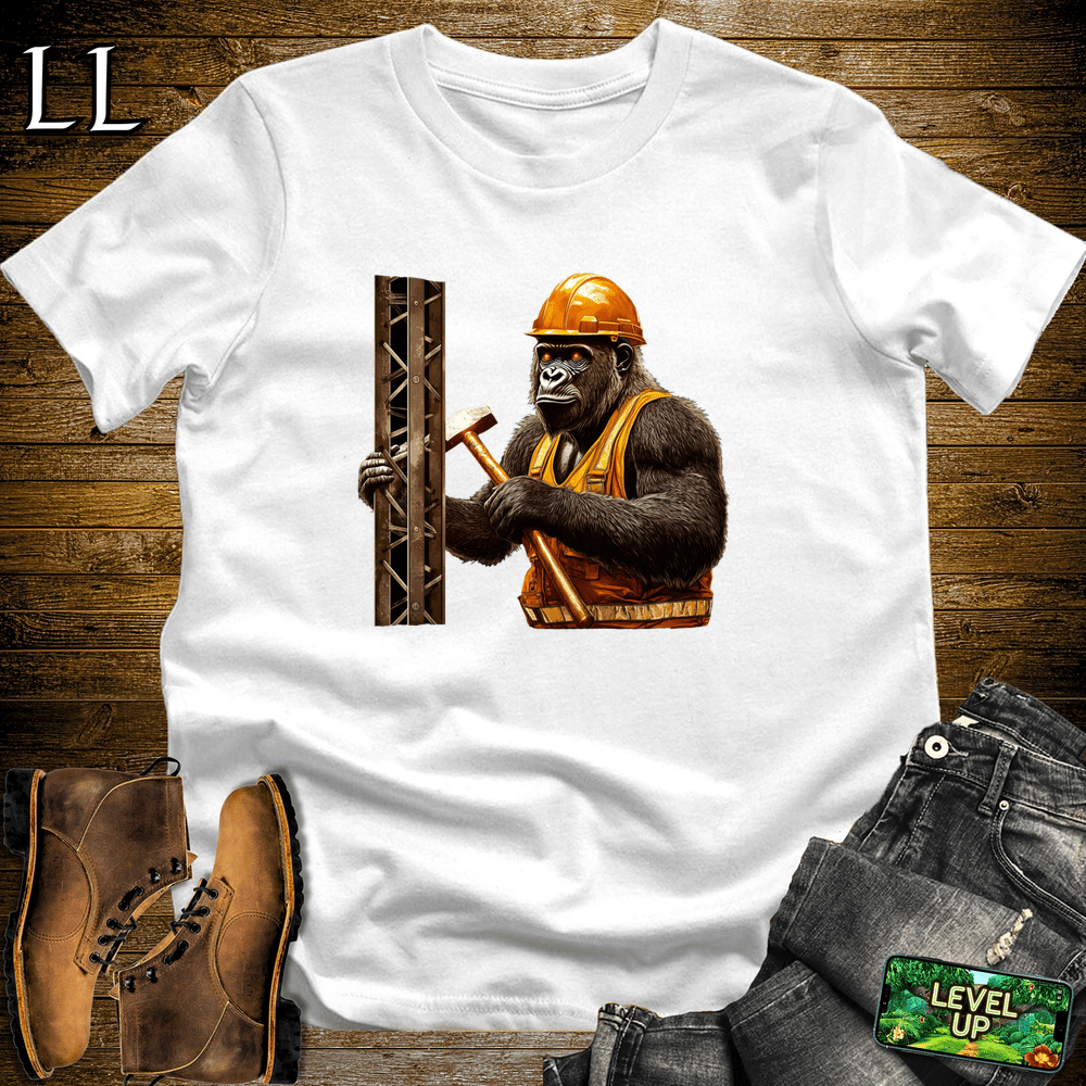Construction Worker Gorilla White | Funny Work Shirt