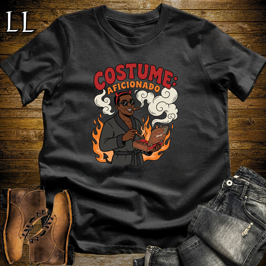 Costume Aficionado Devil Horns Cigar Box Black Man T-Shirt Black | Devil Horns Cigar Box Shirt