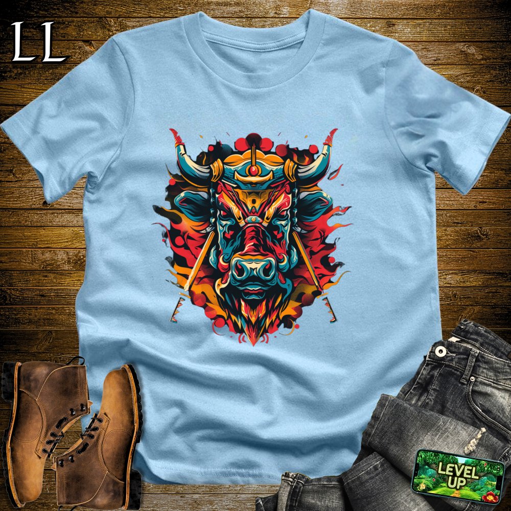 Cow Samurai Light Blue | Fun Warrior Tee