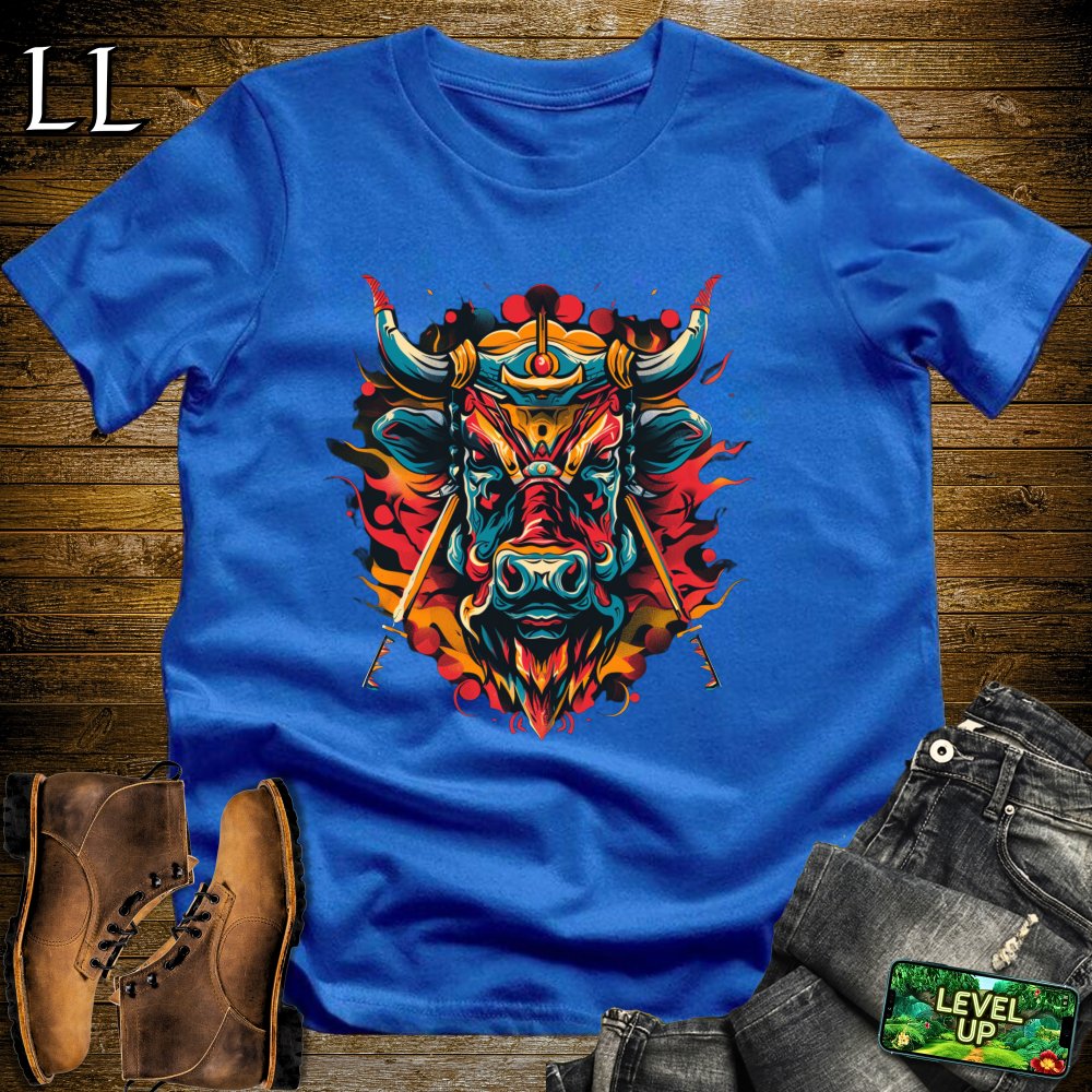 Cow Samurai Royal Blue | Fun Warrior Tee