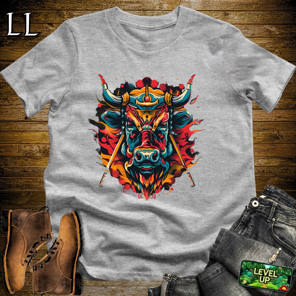 Cow Samurai Sport Grey | Fun Warrior Tee
