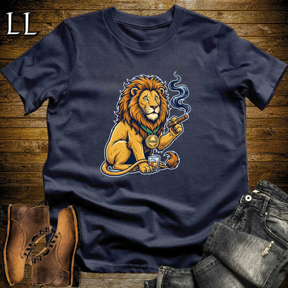 Cowardly Lion Liquid Courage Cigar T-Shirt Navy | Liquid Courage Cigar Tee