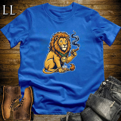 Cowardly Lion Liquid Courage Cigar T-Shirt Royal | Liquid Courage Cigar Tee