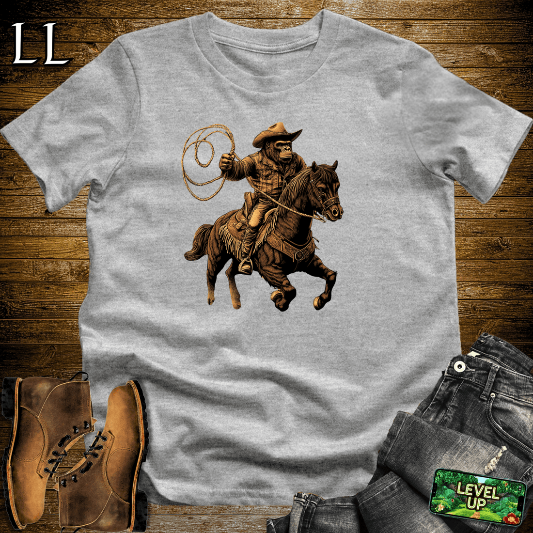 Cowboy Gorilla Sport Grey | Western Shirt