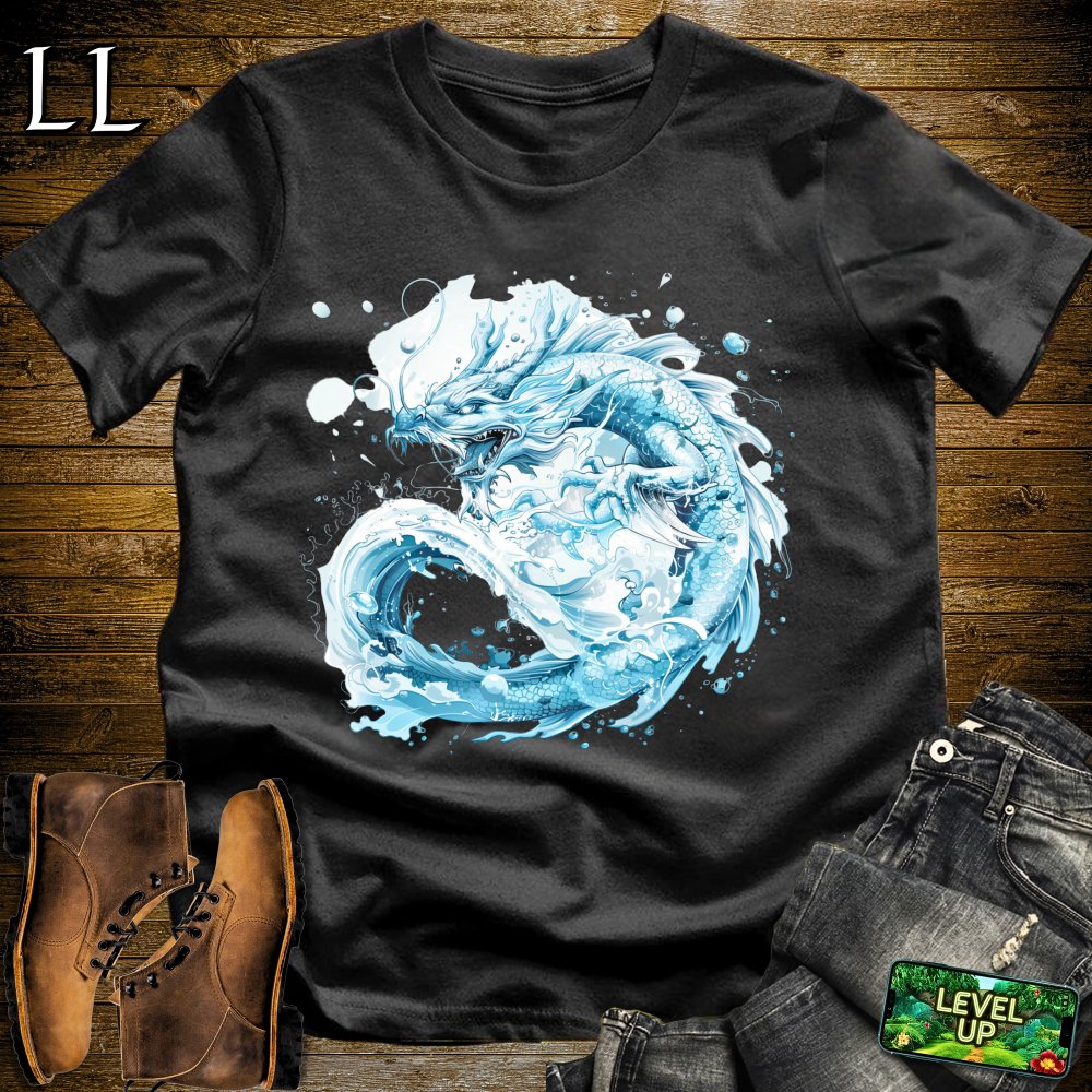 Crashing Wave Dragon Softstyle Tee - Black - LegacyLayers