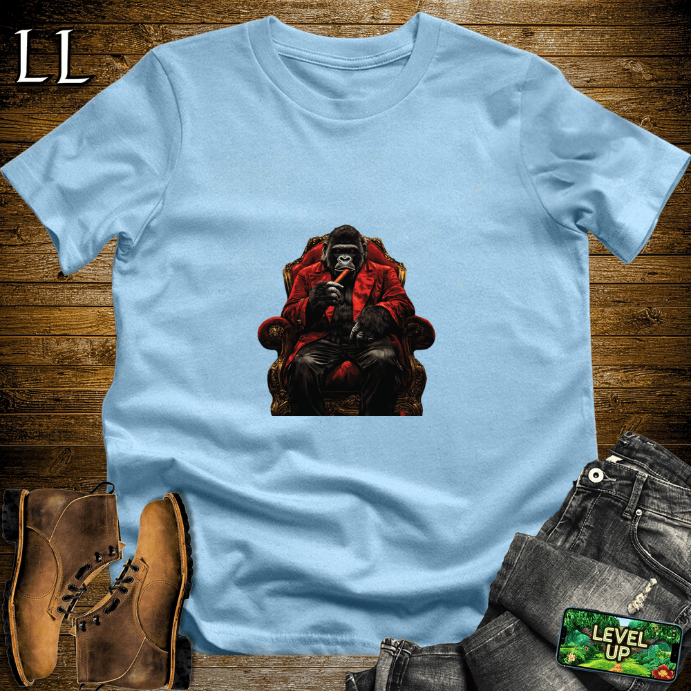 Crimson King Cigar Gorilla Light Blue | Gorilla Graphic Tee