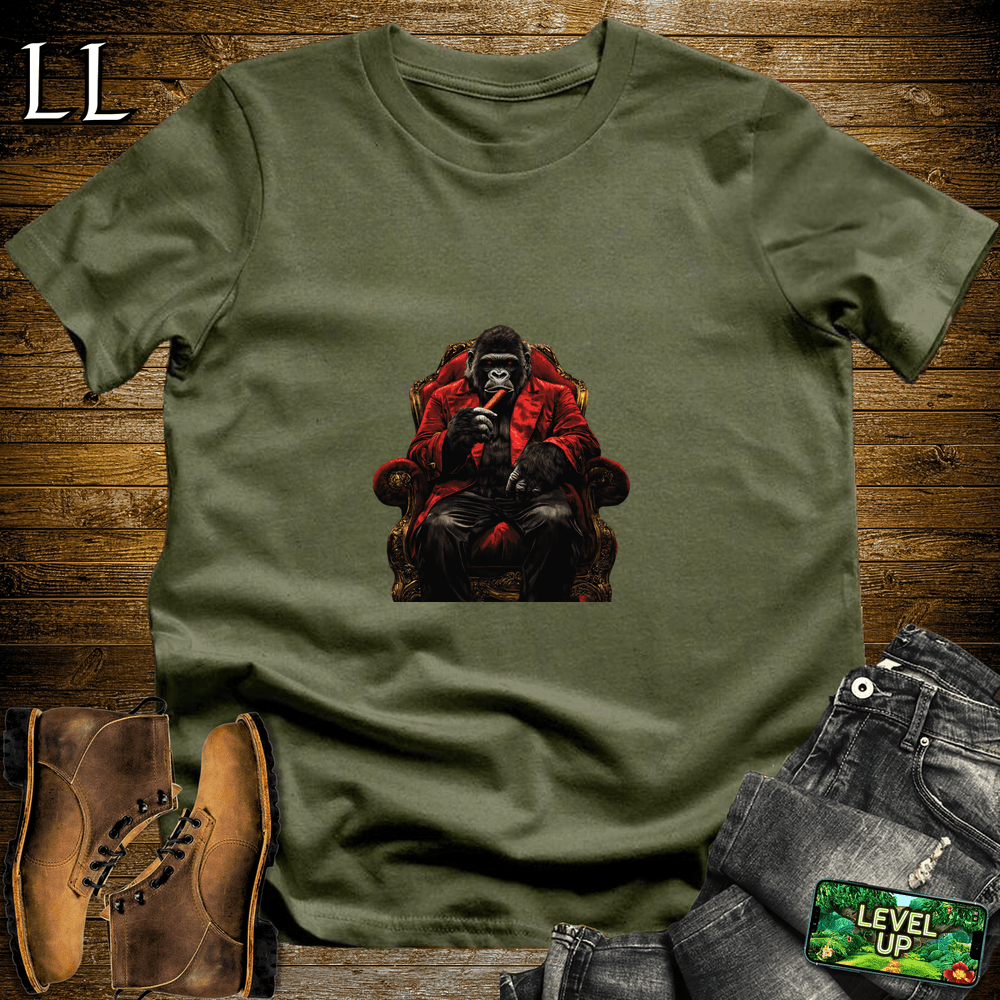 Crimson King Cigar Gorilla Military Green | Gorilla Graphic Tee