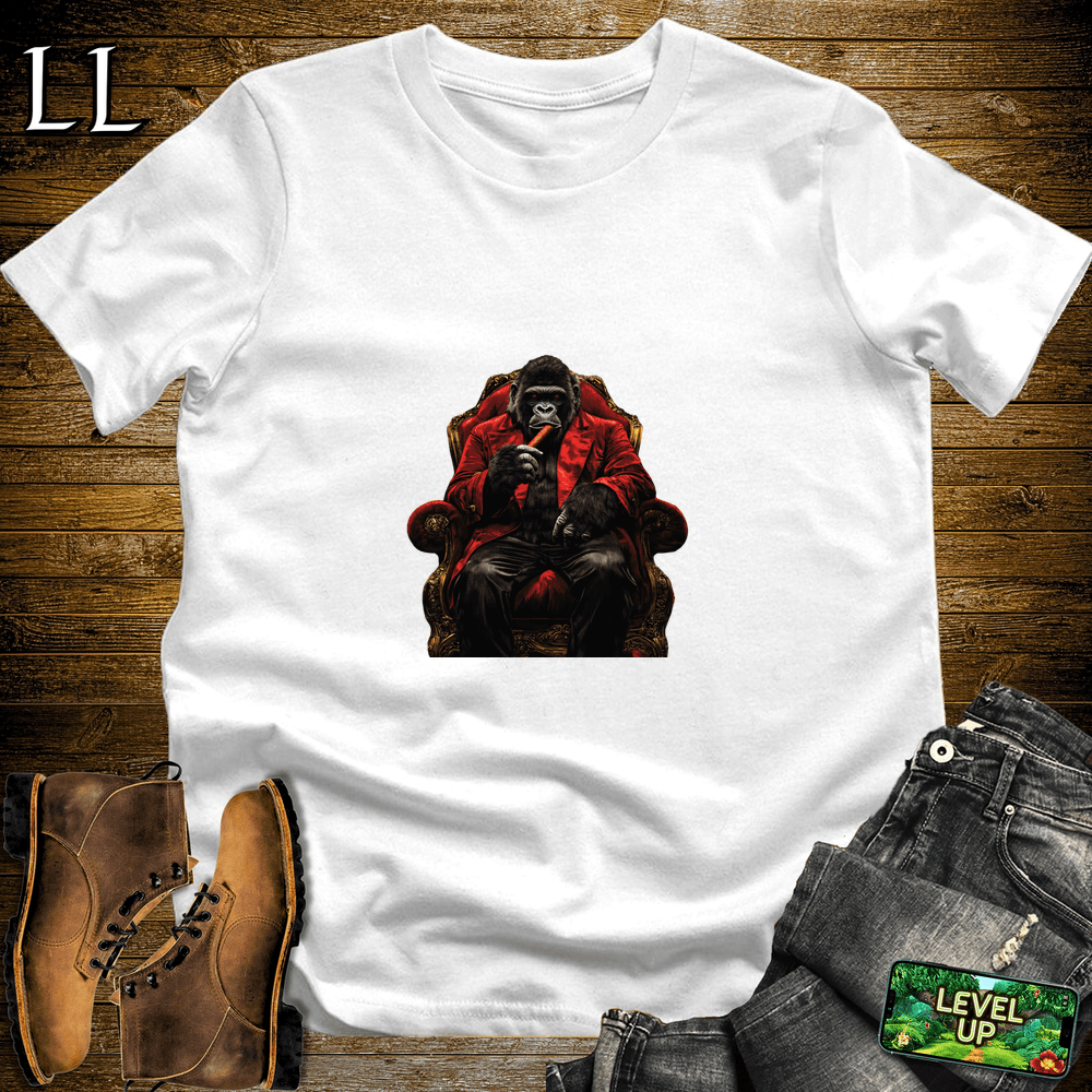 Crimson King Cigar Gorilla White | Gorilla Graphic Tee