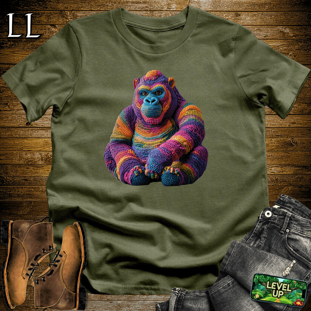 Crochet Gorilla Military Green | Crafter's Gorilla Graphic Tee