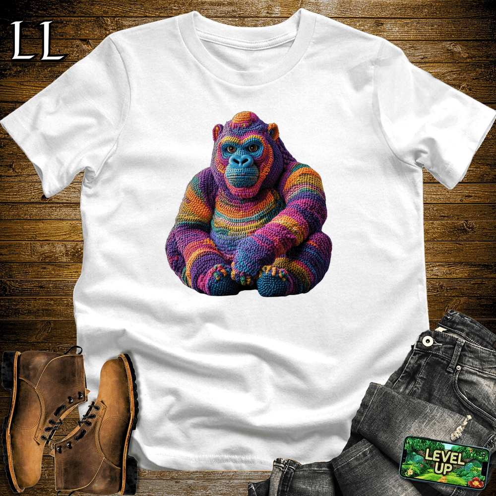 Crochet Gorilla White | Crafter's Gorilla Graphic Tee