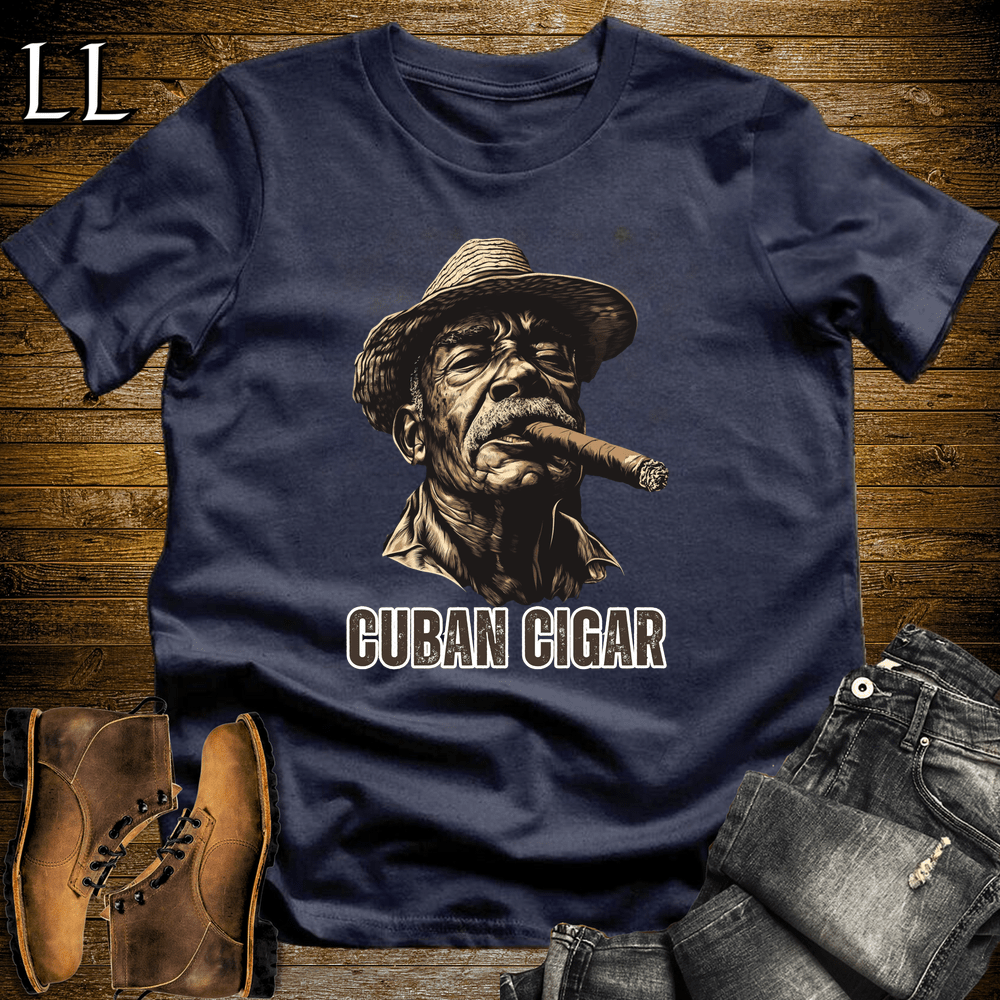 Cuban Cigar Softstyle T-Shirt Navy | Cigar Lover Gift Tee