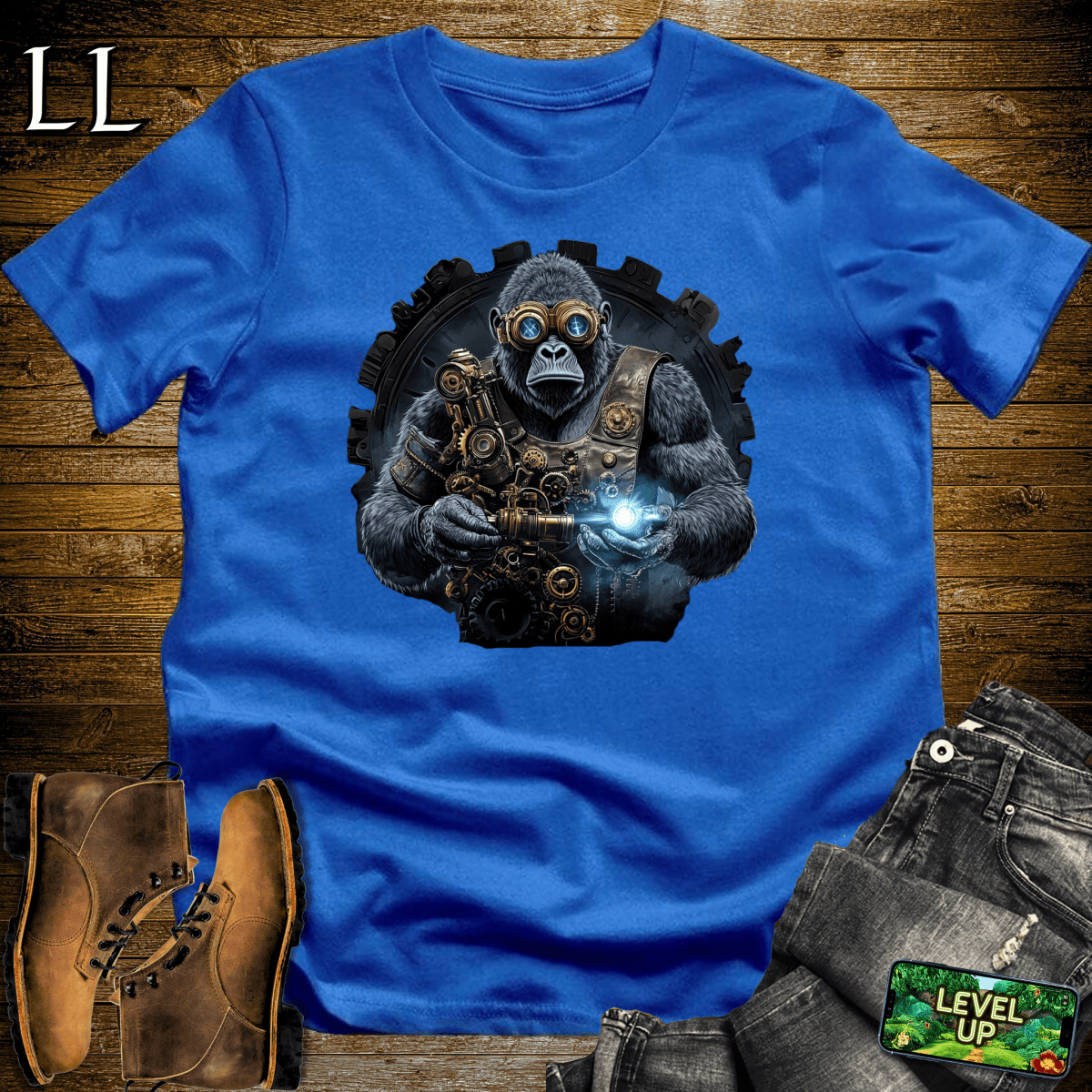 Cyberpunk Gorilla Softstyle Tee - Royal - LegacyLayers