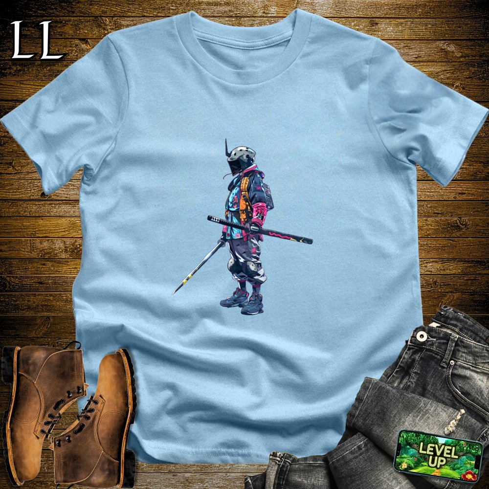 Cyberpunk Samurai Softstyle Tee - Light Blue - LegacyLayers