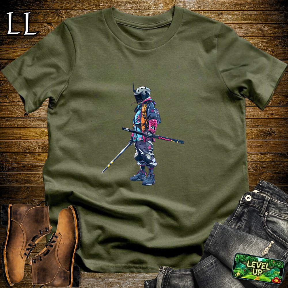 Cyberpunk Samurai Softstyle Tee - Military Green - LegacyLayers