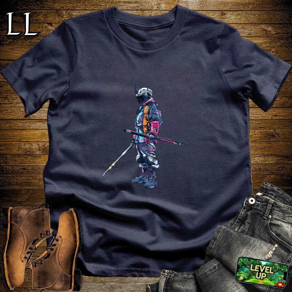 Cyberpunk Samurai Softstyle Tee - Navy - LegacyLayers