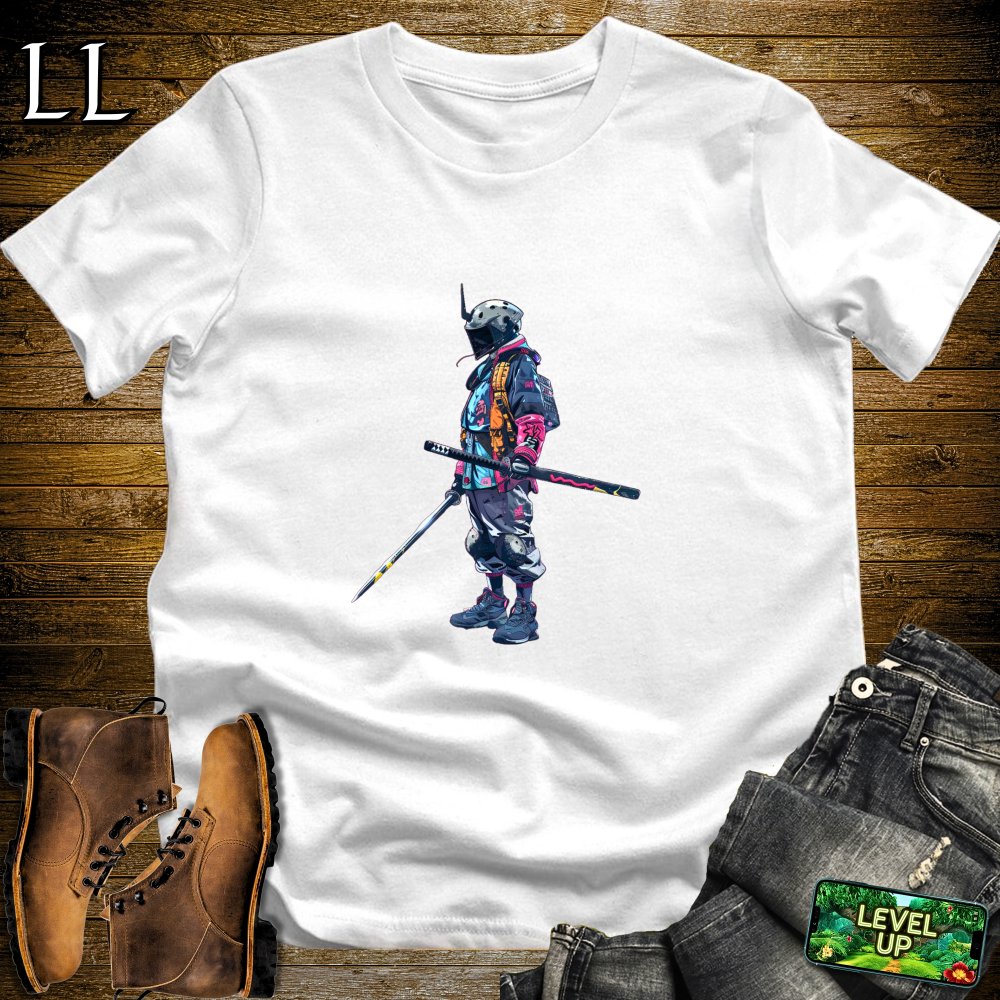 Cyberpunk Samurai Softstyle Tee - White - LegacyLayers