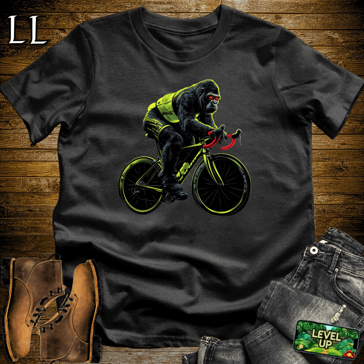 Cyclist Gorilla Softstyle Tee - Black - LegacyLayers