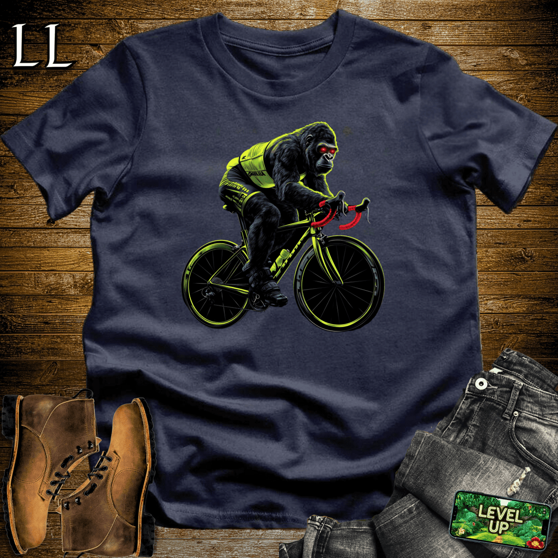 Cyclist Gorilla Navy | Bike Lover Shirt