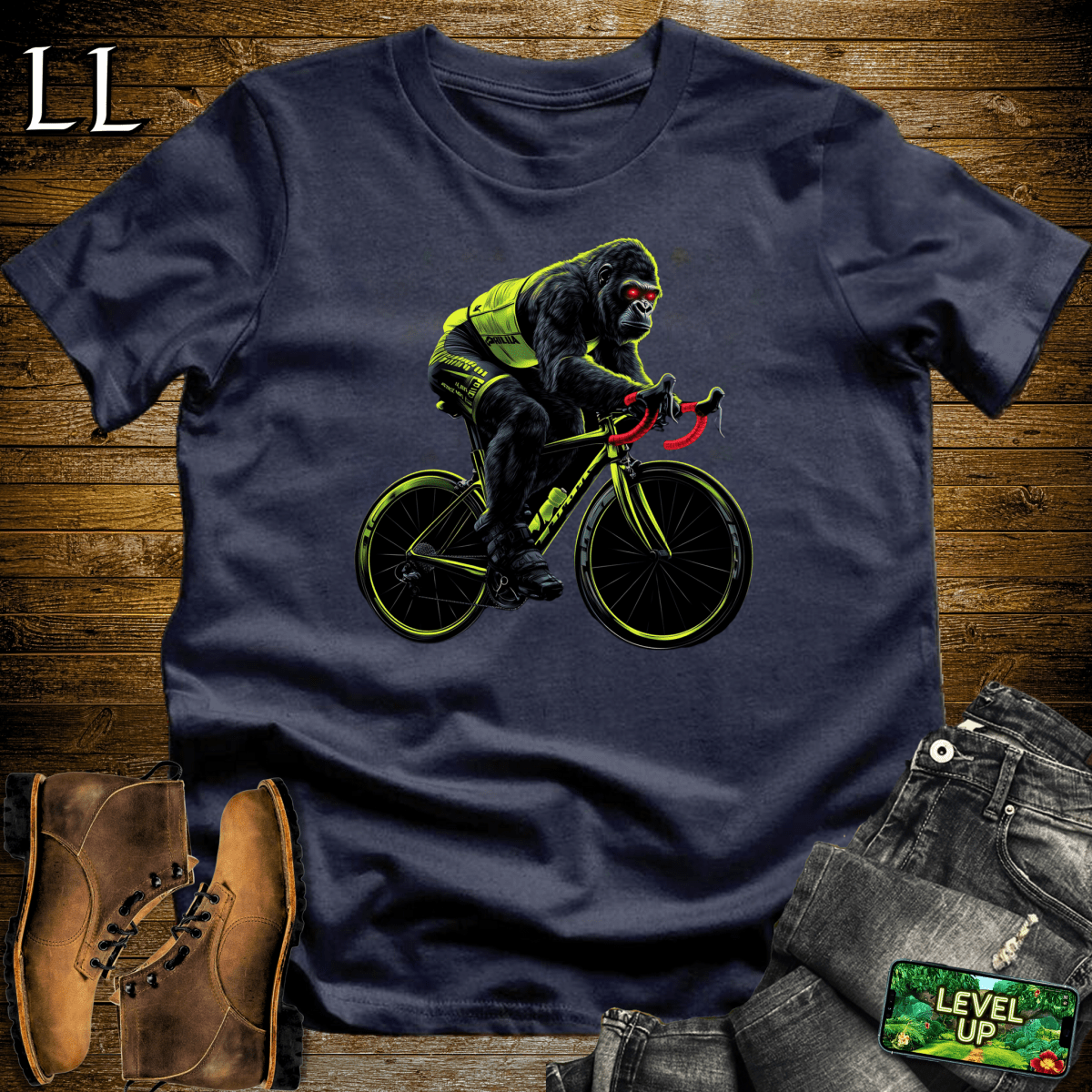 Cyclist Gorilla Softstyle Tee - Navy - LegacyLayers
