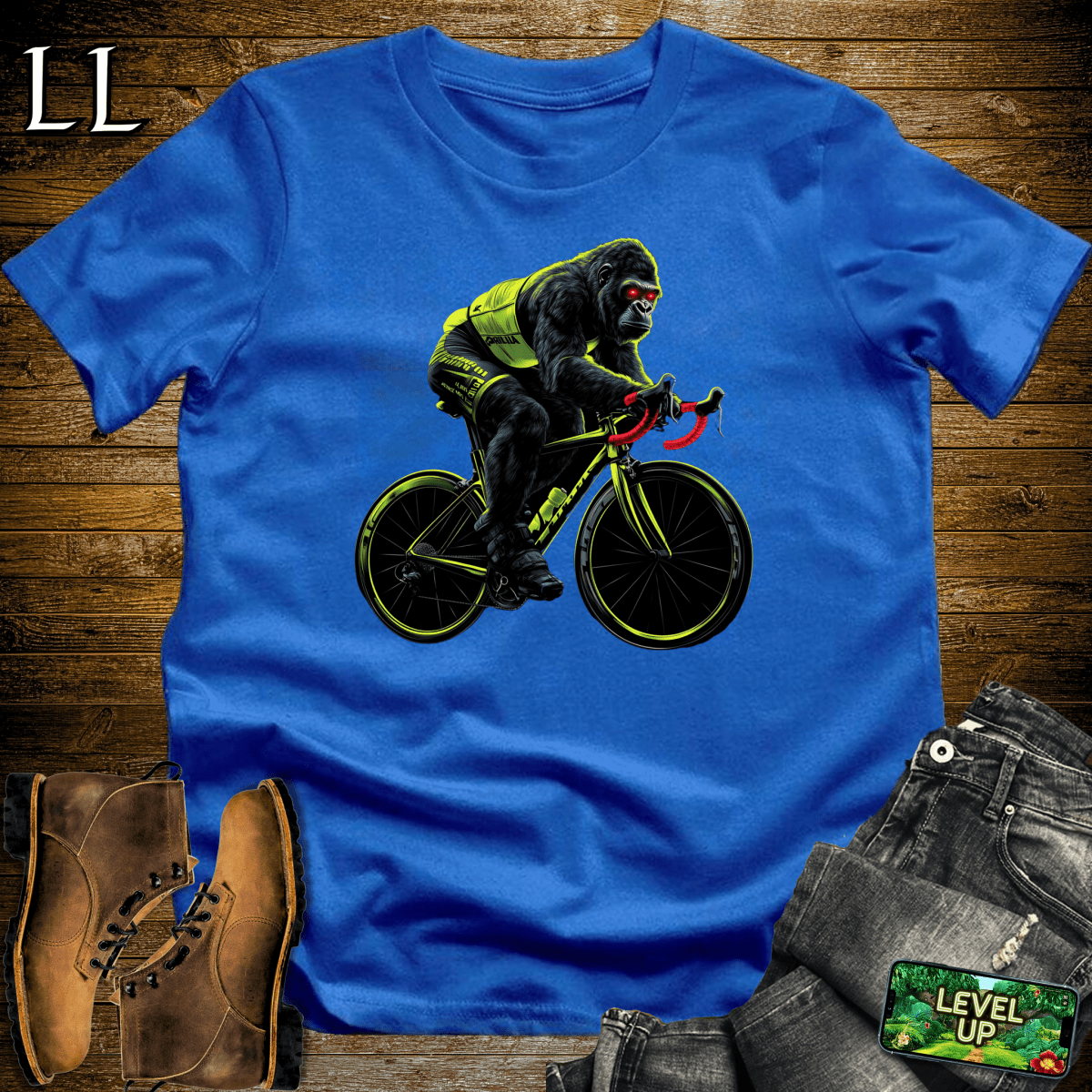 Cyclist Gorilla Softstyle Tee - Royal - LegacyLayers