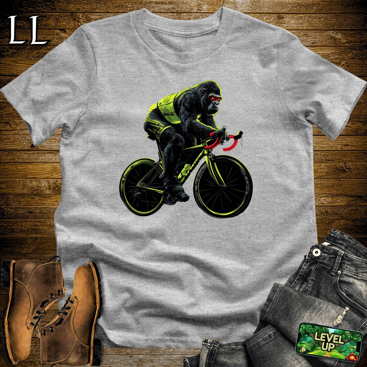 Cyclist Gorilla Softstyle Tee - Sport Grey - LegacyLayers