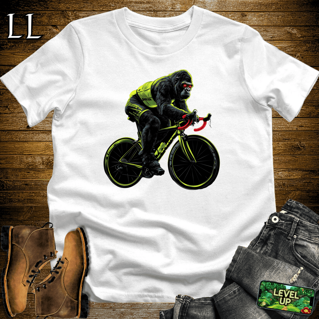 Cyclist Gorilla White | Bike Lover Shirt