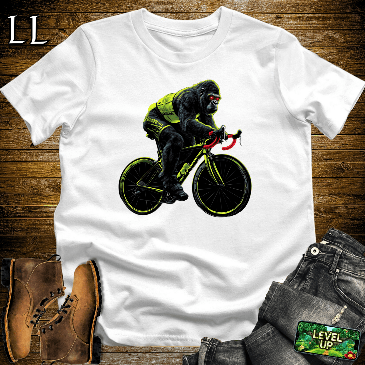 Cyclist Gorilla Softstyle Tee - White - LegacyLayers