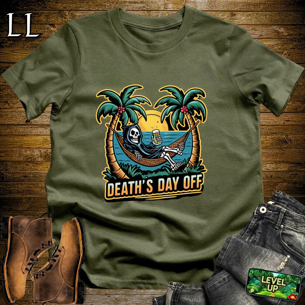 Deaths day off Grim Reaper Softstyle Tee - Military Green - LegacyLayers