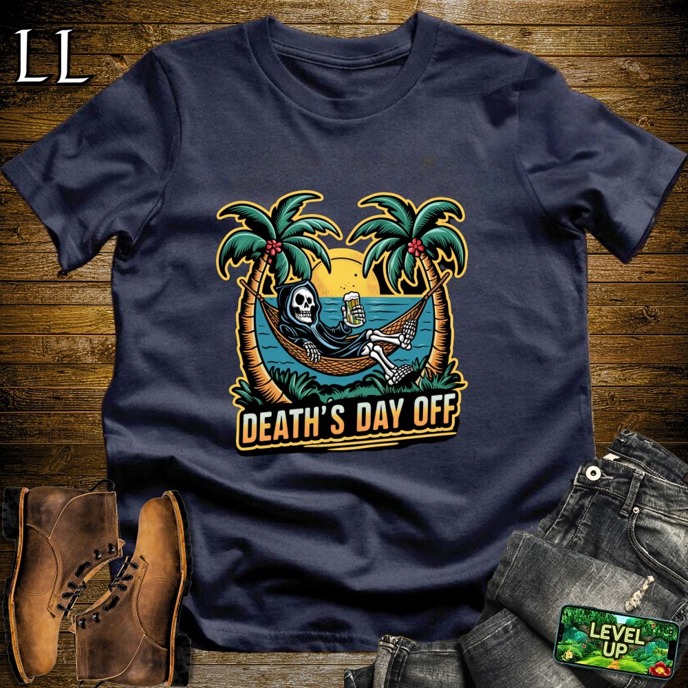 Deaths day off Grim Reaper Softstyle Tee - Navy - LegacyLayers