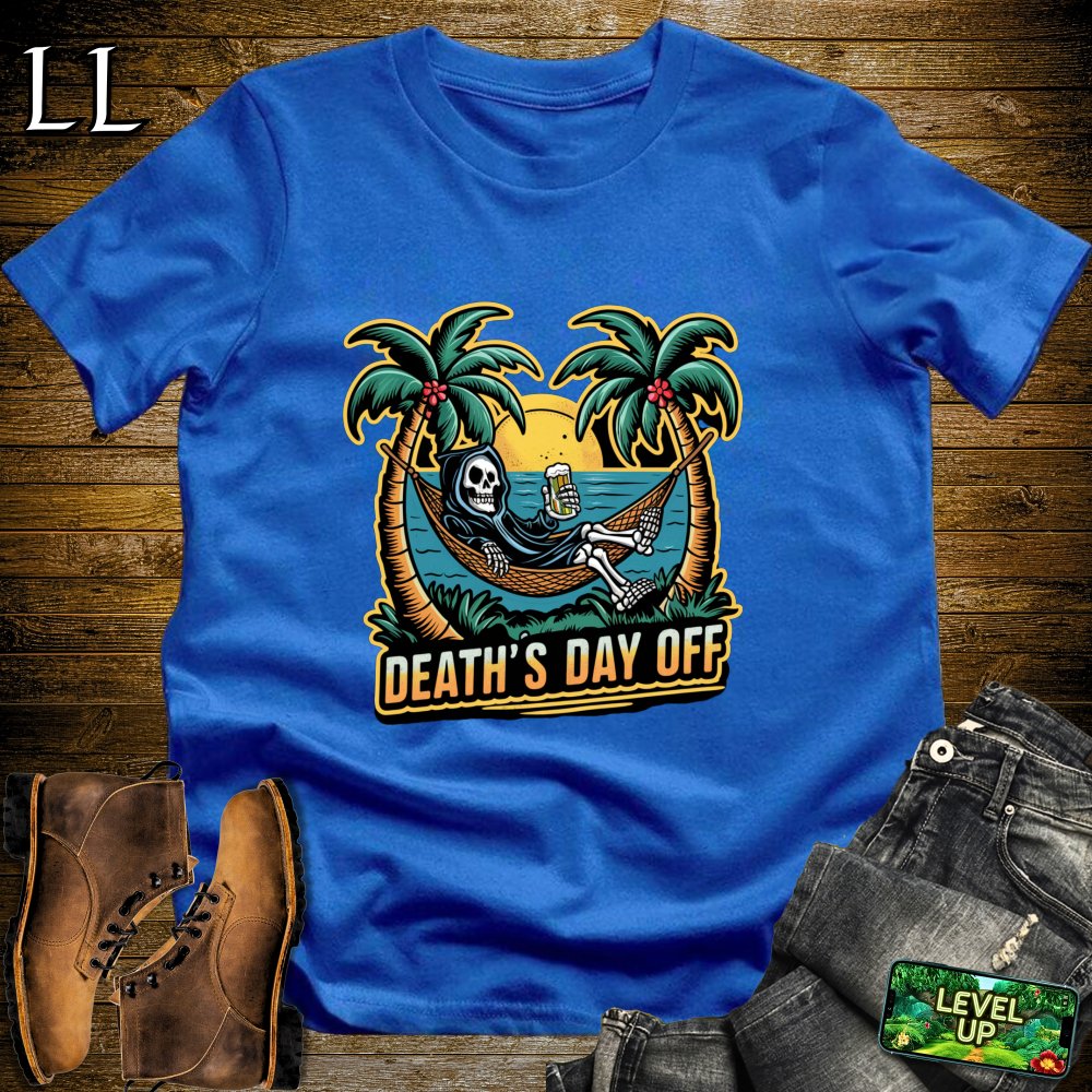 Deaths day off Grim Reaper Softstyle Tee - Royal - LegacyLayers