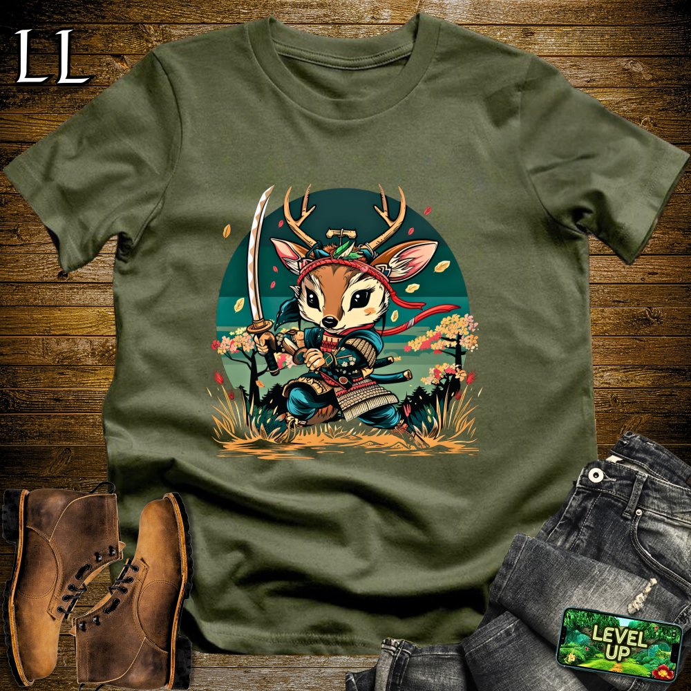 Deer Samurai Softstyle Tee - Military Green - LegacyLayers