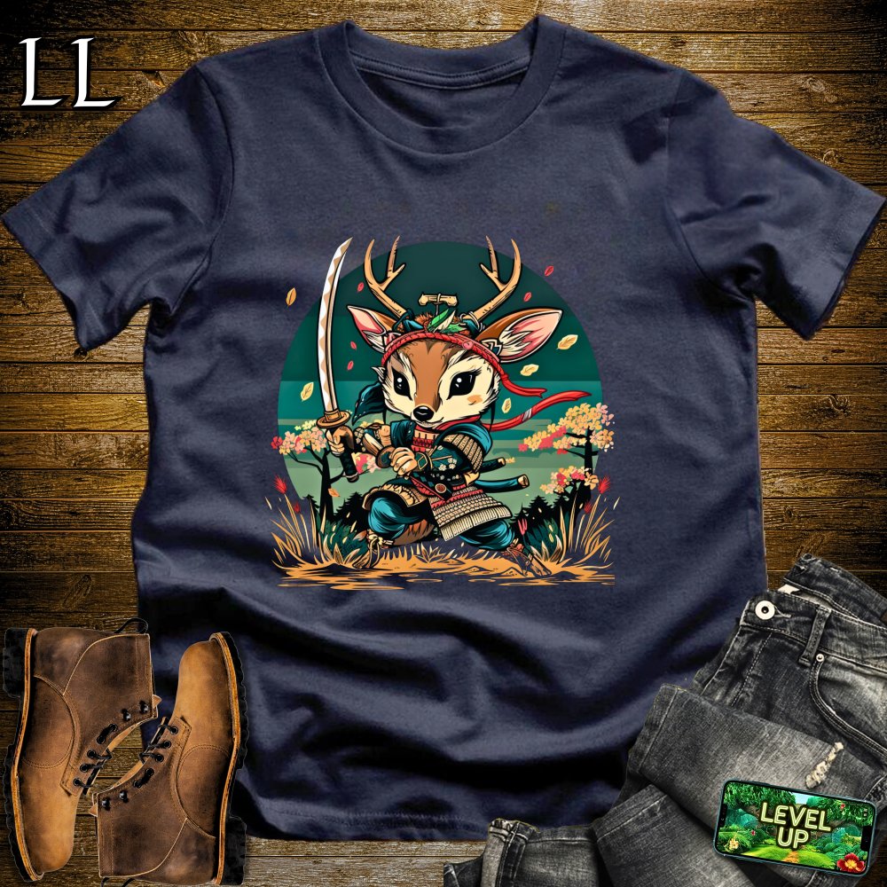 Deer Samurai Softstyle Tee - Navy - LegacyLayers