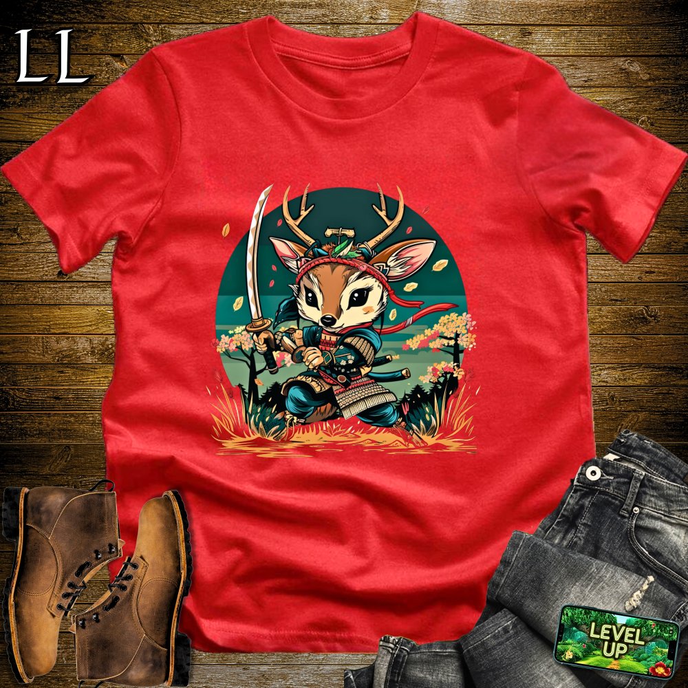 Deer Samurai Softstyle Tee - Red - LegacyLayers