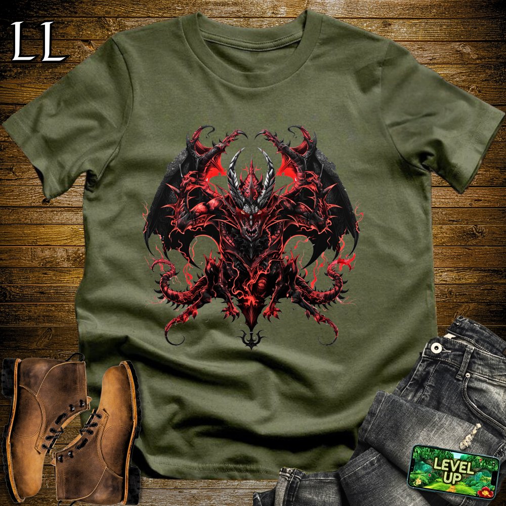 Demon Dragon Softstyle Tee - Military Green - LegacyLayers