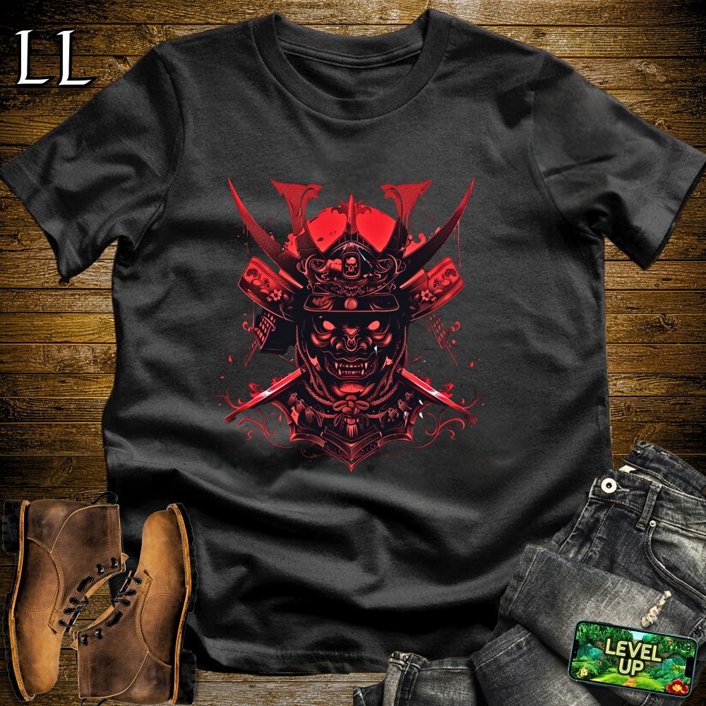 Demon Samurai Mask Softstyle Tee Black | Samurai Tee
