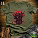 Demon Samurai Mask Softstyle Tee Military Green | Samurai Tee
